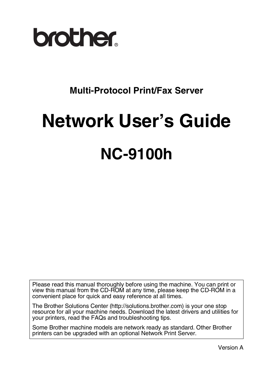 Brother NC-9100H User Manual | 163 pages