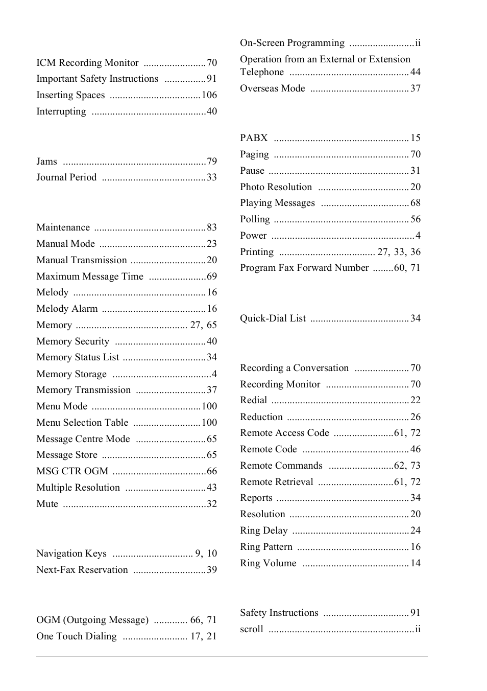 Brother FAX-727 User Manual | Page 121 / 125