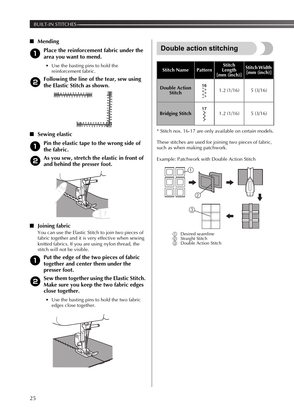 Double action stitching | Brother 888-X56 User Manual | Page 26 / 40