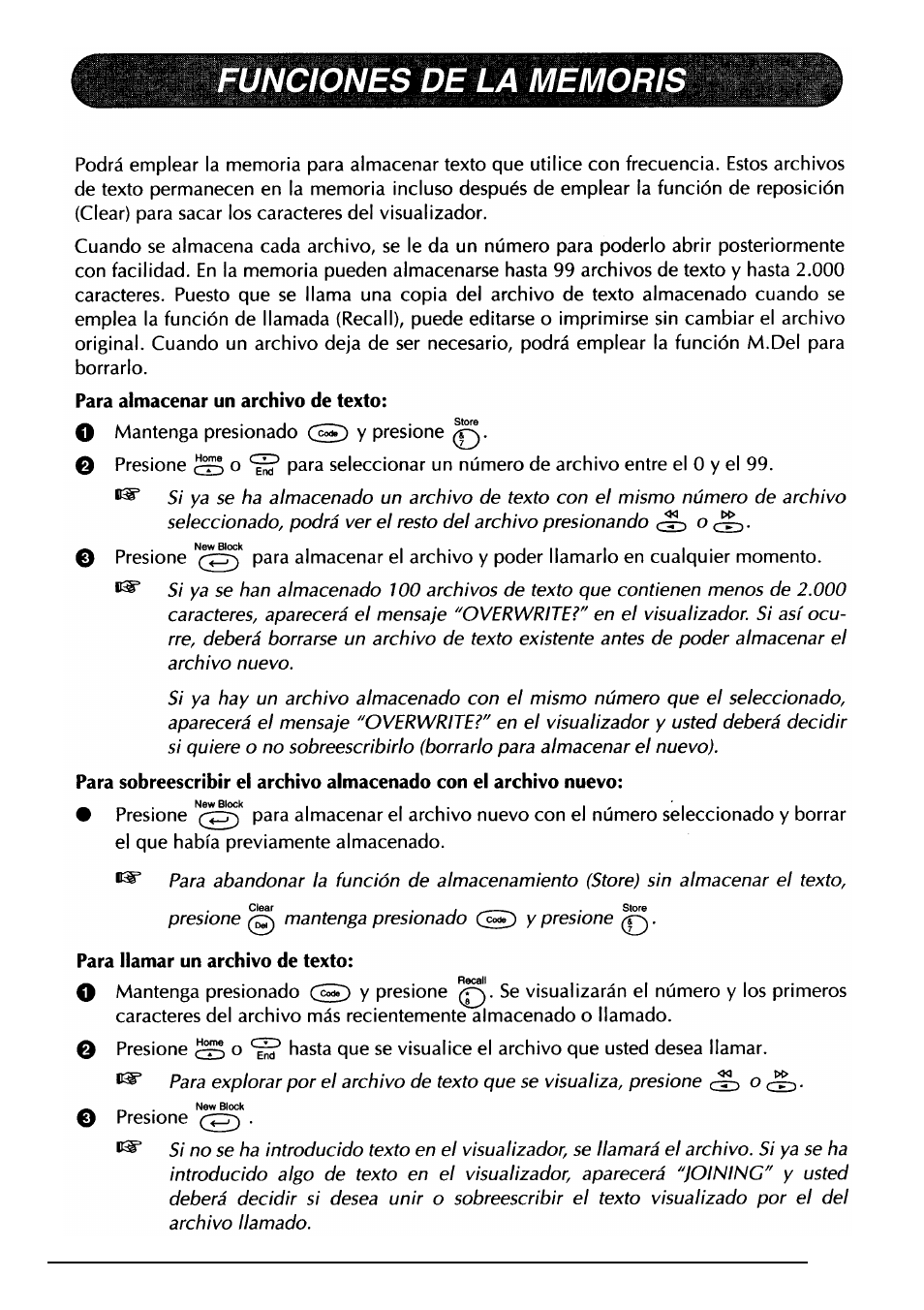 Mantenga presionado, 0 presione (^¿ 7) | Brother PT-330 User Manual | Page 138 / 150