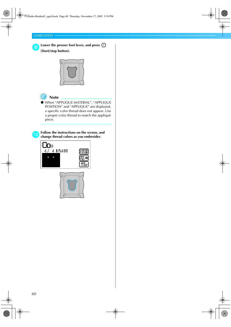 Brother Computerized Embroidery Machine User Manual | Page 61 / 86