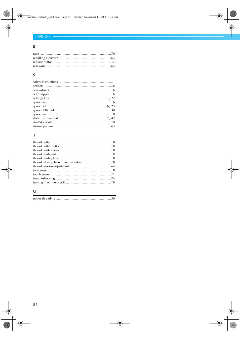 Brother Computerized Embroidery Machine User Manual | Page 85 / 86