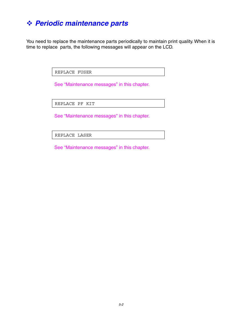 Periodic maintenance parts | Brother HL-1650/1670N User Manual | Page 142 / 235