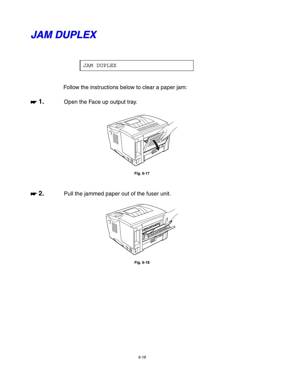 Jam duplex, Jam duplex -18 | Brother HL-1650/1670N User Manual | Page 184 / 235