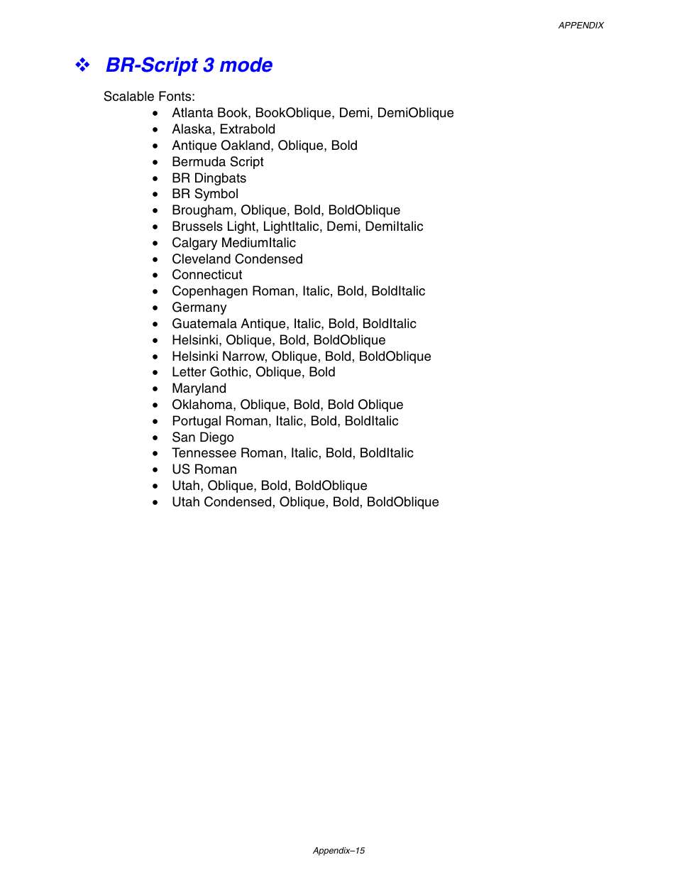 Br-script 3 mode | Brother HL-1650/1670N User Manual | Page 216 / 235