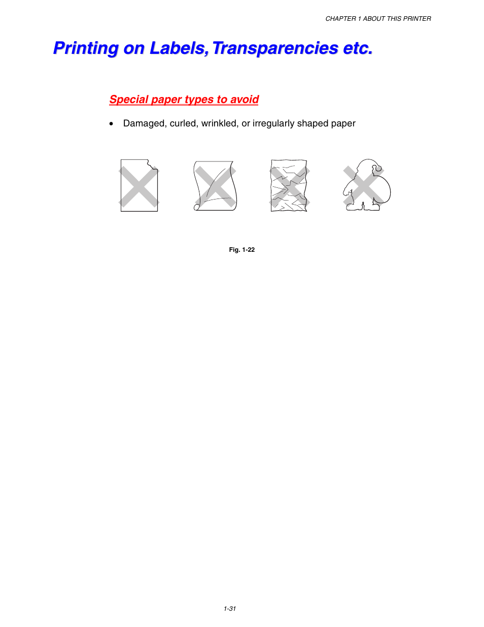 Printing on labels, transparencies etc, Printing on labels, transparencies etc -31 | Brother HL-1650/1670N User Manual | Page 41 / 235