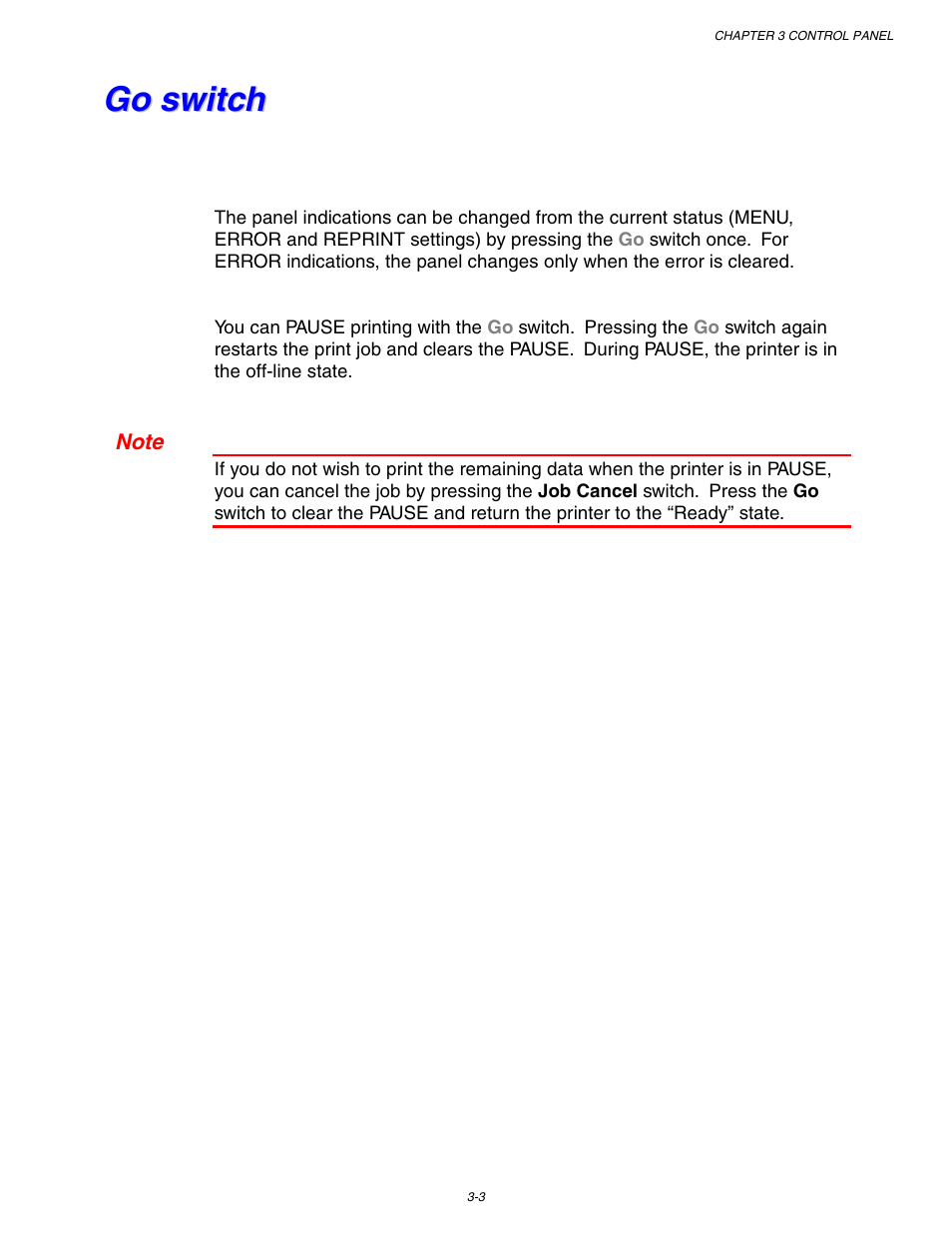 Go switch, Go switch -3 | Brother HL-1650/1670N User Manual | Page 83 / 235