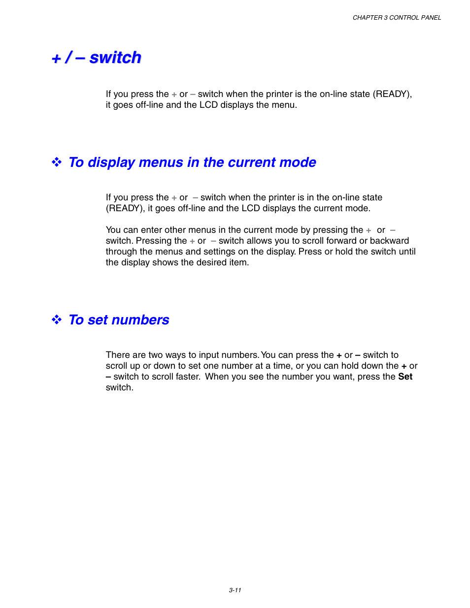 Switch, Switch -11 | Brother HL-1650/1670N User Manual | Page 91 / 235