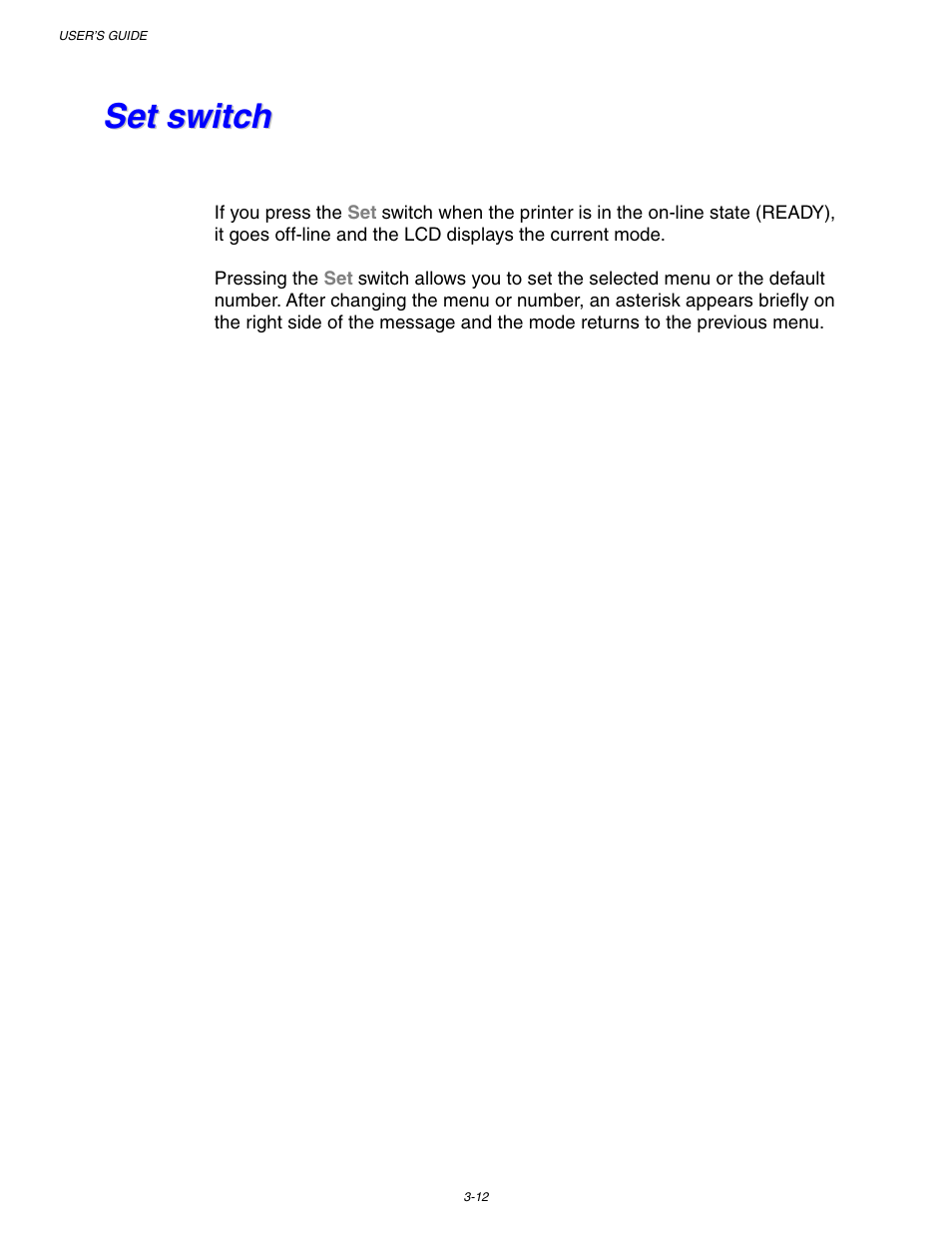 Set switch, Set switch -12 | Brother HL-1650/1670N User Manual | Page 92 / 235