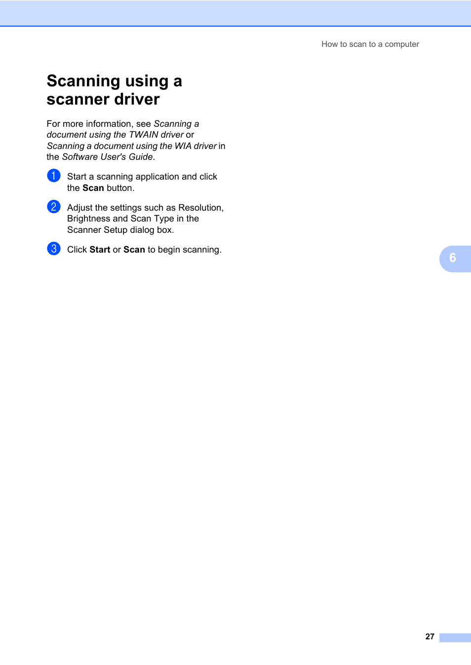 Scanning using a scanner driver | Brother HL-2280DW User Manual | Page 41 / 112
