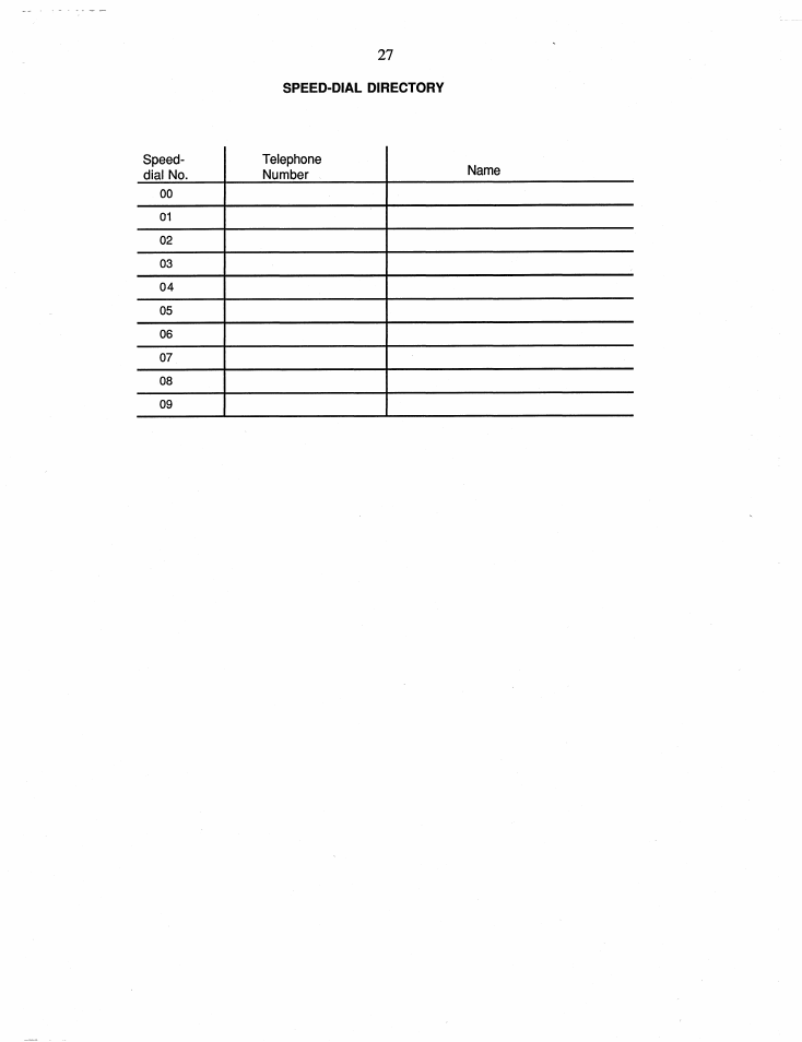 Speed-dial directory | Brother FAX-60 User Manual | Page 33 / 36