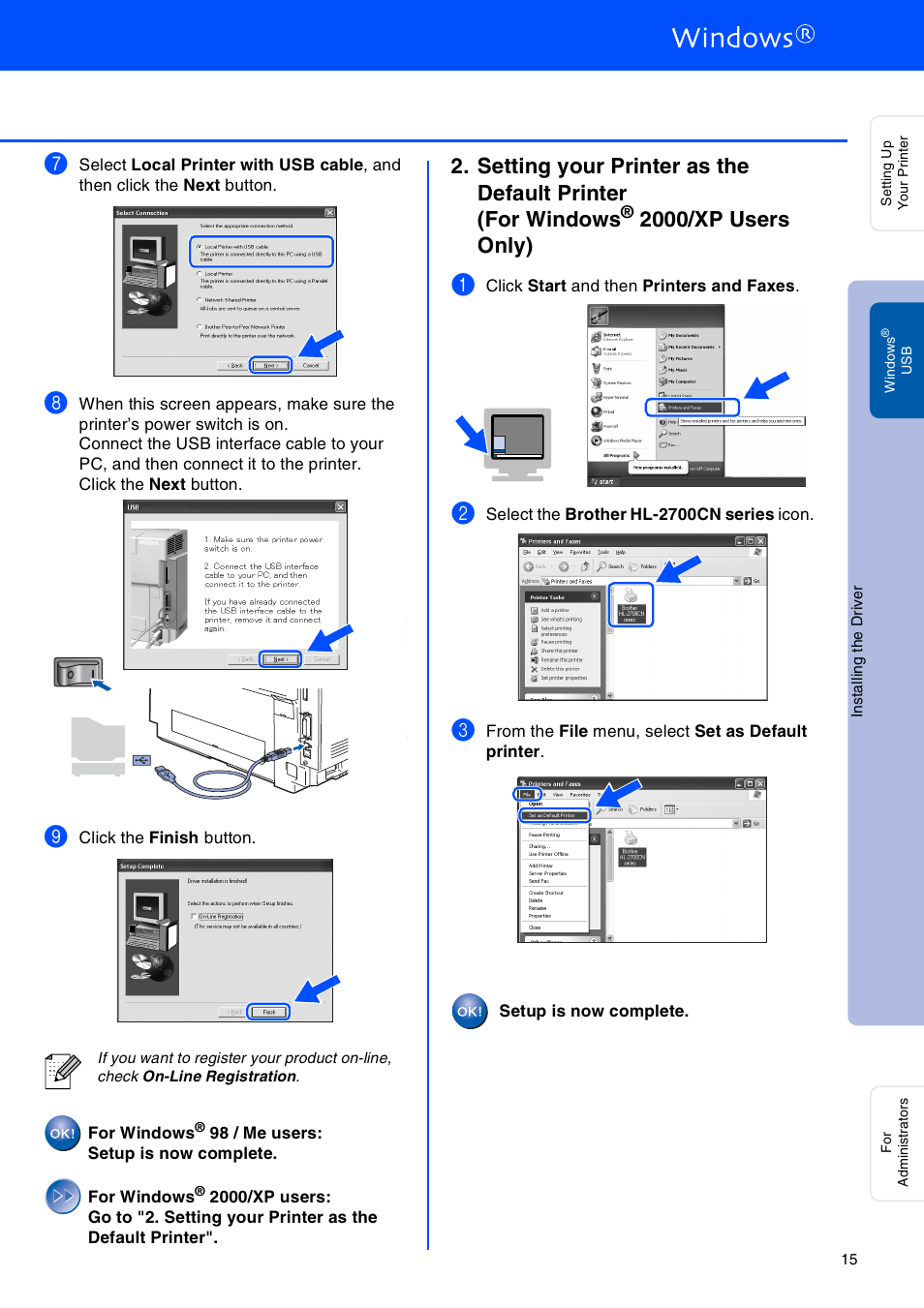 2000/xp users only) | Brother HL-2700CN Series User Manual | Page 17 / 36