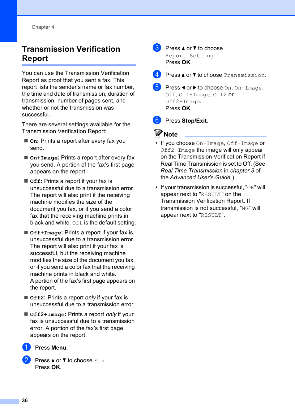 Transmission verification report | Brother MFC J6510DW User Manual | Page 50 / 163