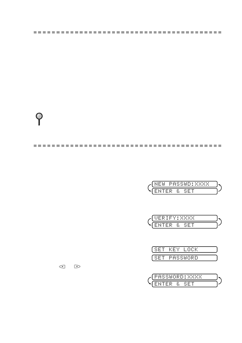 Key lock system, Using key lock system, Setting up the key lock system for the first time | Key lock system -5 using key lock system -5 | Brother FAX-222 User Manual | Page 29 / 99