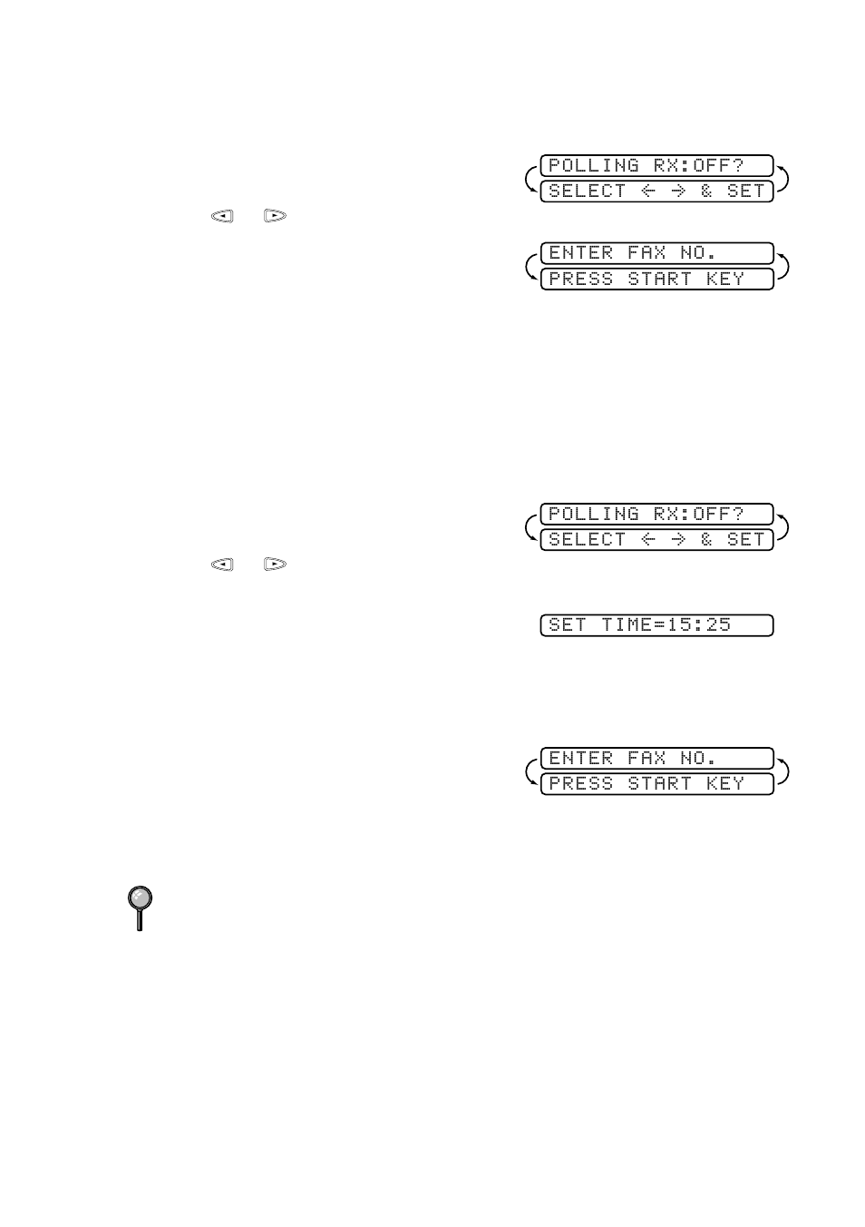 Setting up polling receive, Setting up delayed polling receive | Brother FAX-222 User Manual | Page 39 / 99