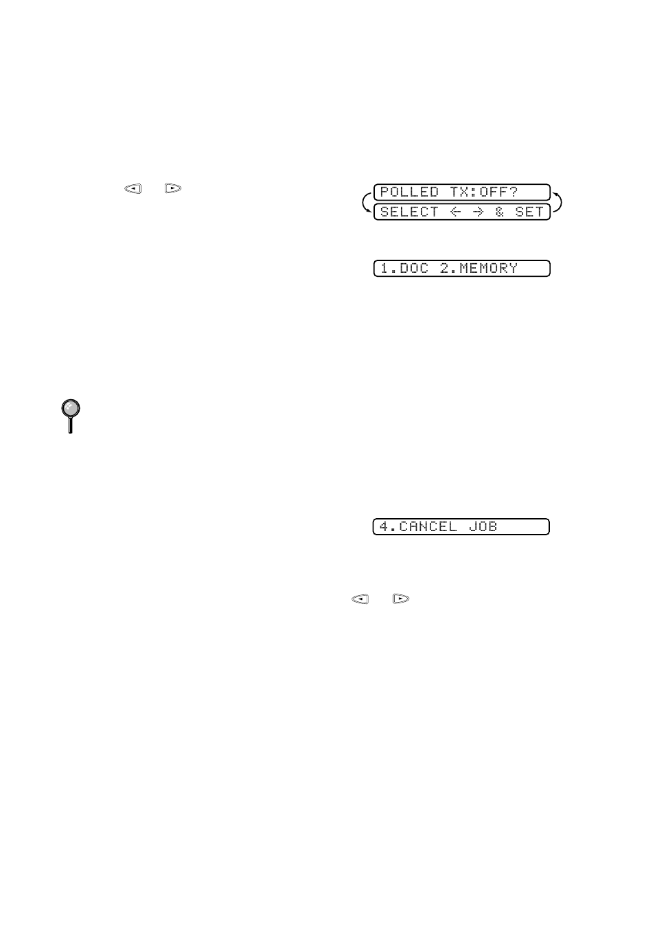 Setting up for polled transmit, Canceling a scheduled job | Brother FAX-222 User Manual | Page 50 / 99