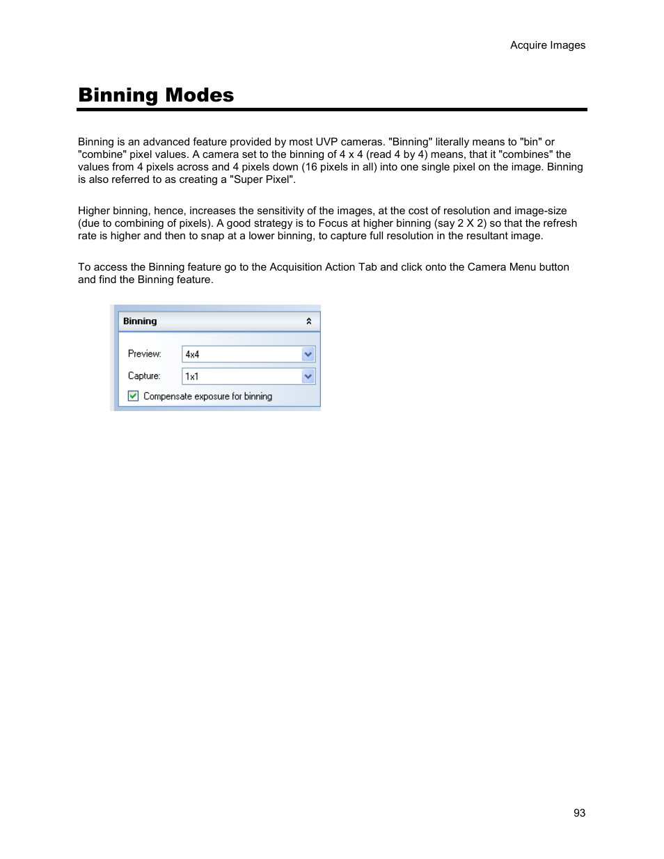 Binning modes | UVP Life Science User Manual | Page 107 / 269