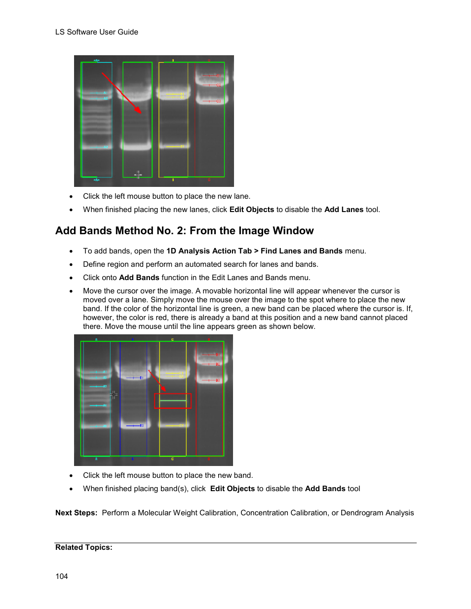 Add bands method no. 2: from the image window | UVP Life Science User Manual | Page 118 / 269