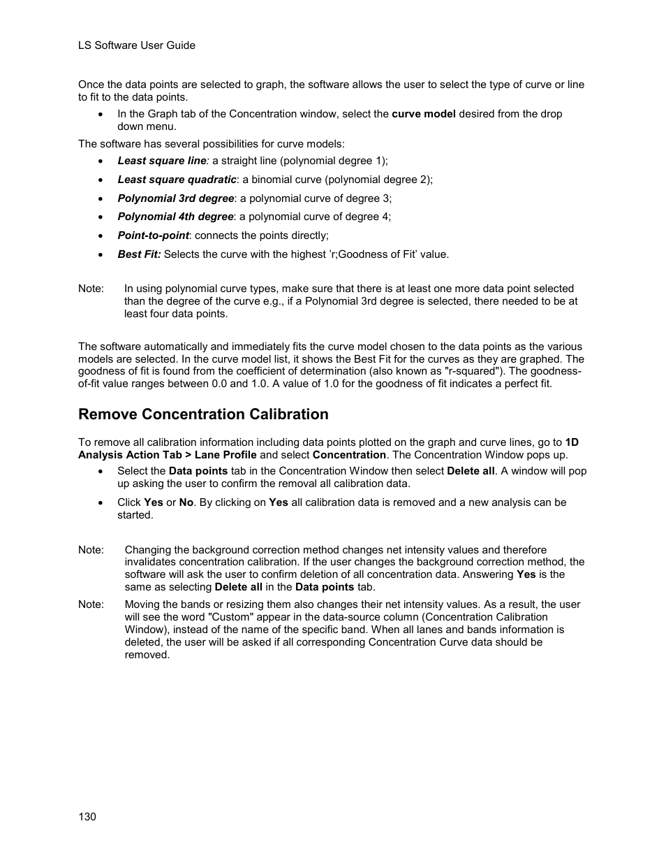 Remove concentration calibration | UVP Life Science User Manual | Page 144 / 269