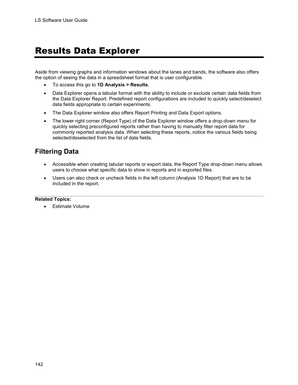 Results data explorer, Filtering data | UVP Life Science User Manual | Page 156 / 269