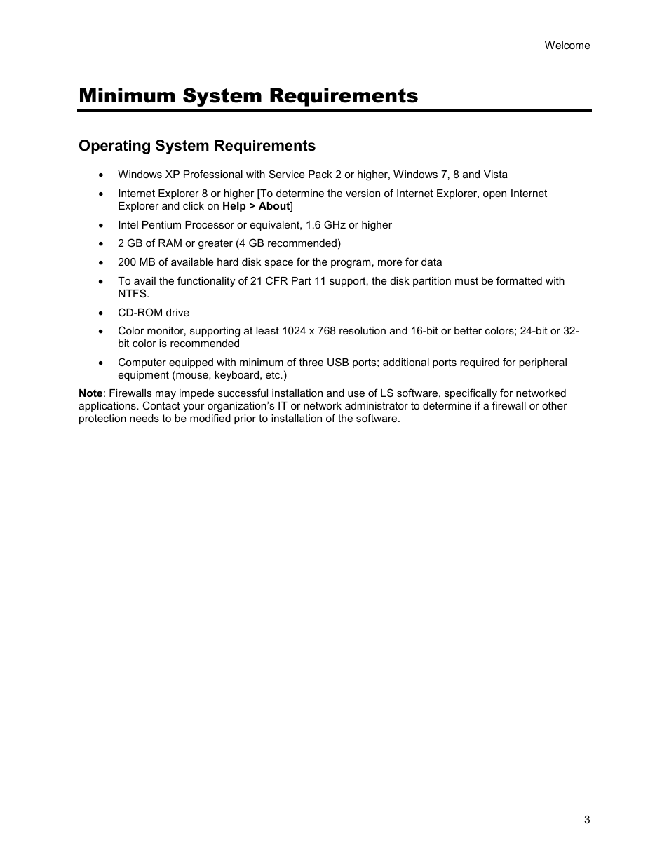 Minimum system requirements, Operating system requirements | UVP Life Science User Manual | Page 17 / 269