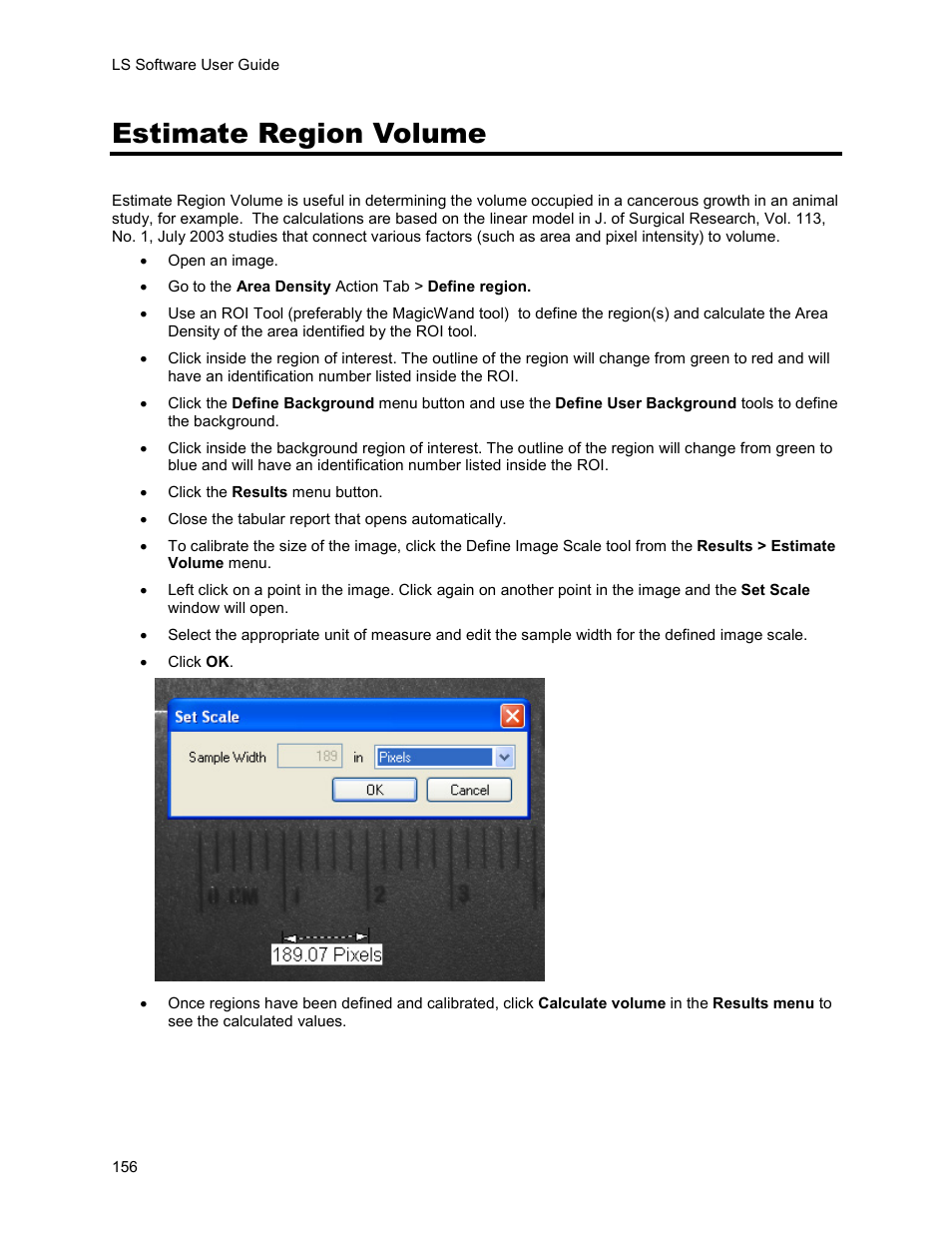 Estimate region volume | UVP Life Science User Manual | Page 170 / 269