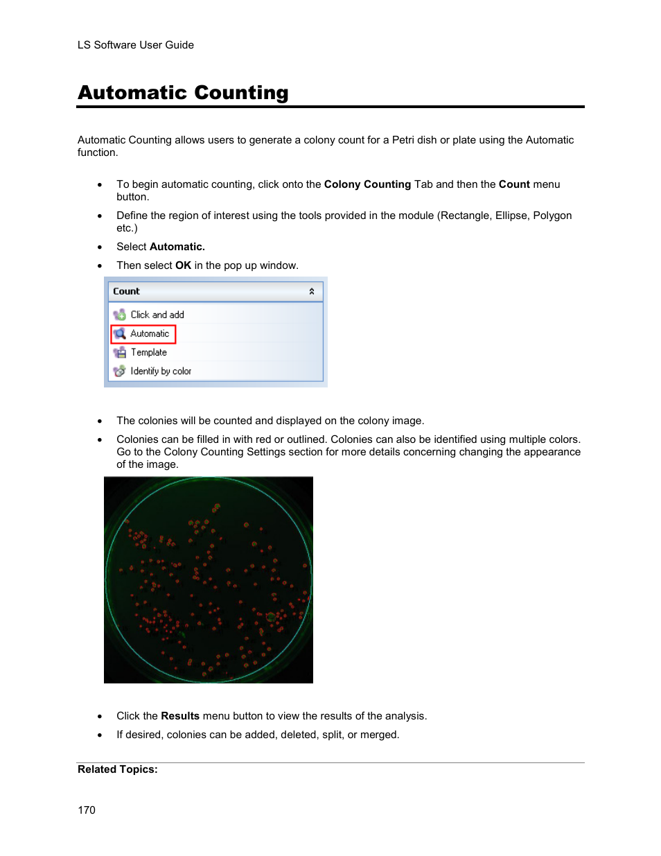 Automatic counting | UVP Life Science User Manual | Page 184 / 269