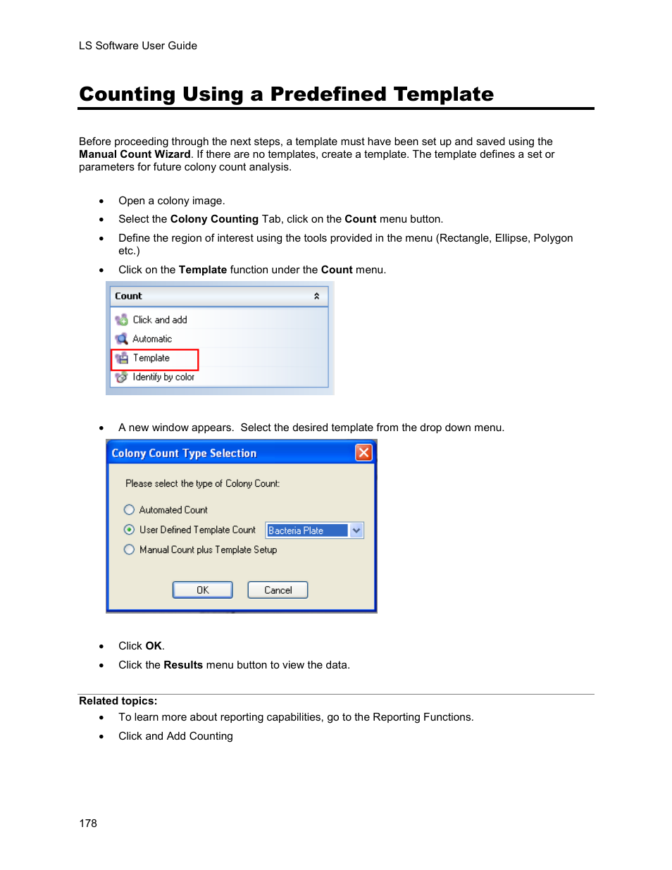 Counting using a predefined template | UVP Life Science User Manual | Page 192 / 269