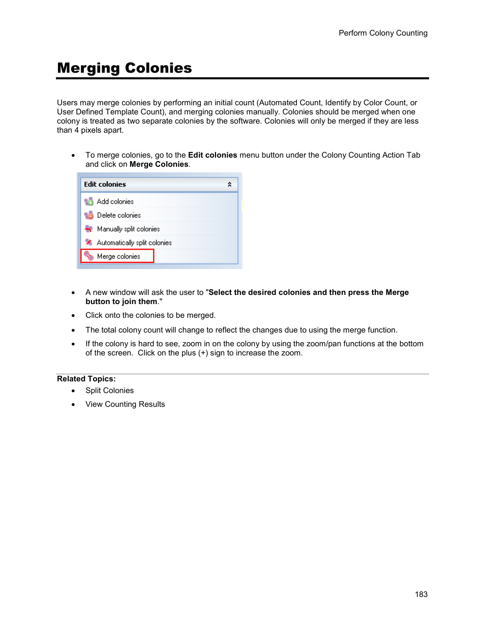 Merging colonies | UVP Life Science User Manual | Page 197 / 269