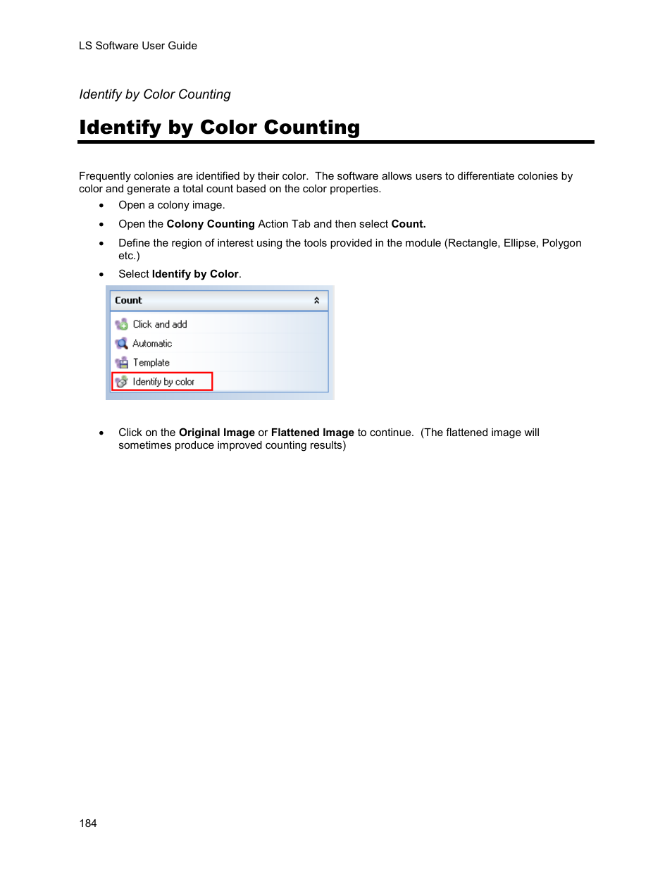 Identify by color counting | UVP Life Science User Manual | Page 198 / 269