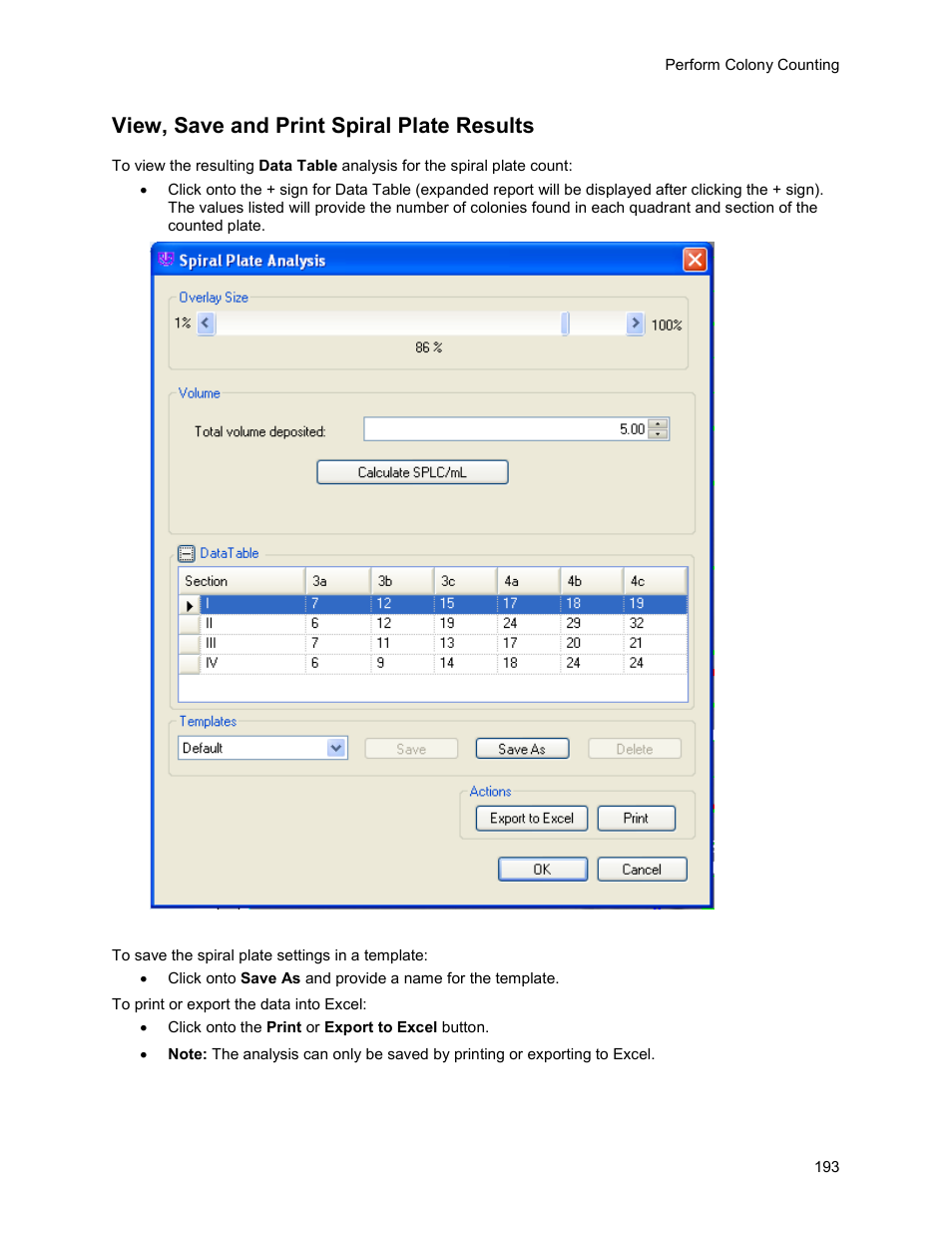 View, save and print spiral plate results | UVP Life Science User Manual | Page 207 / 269