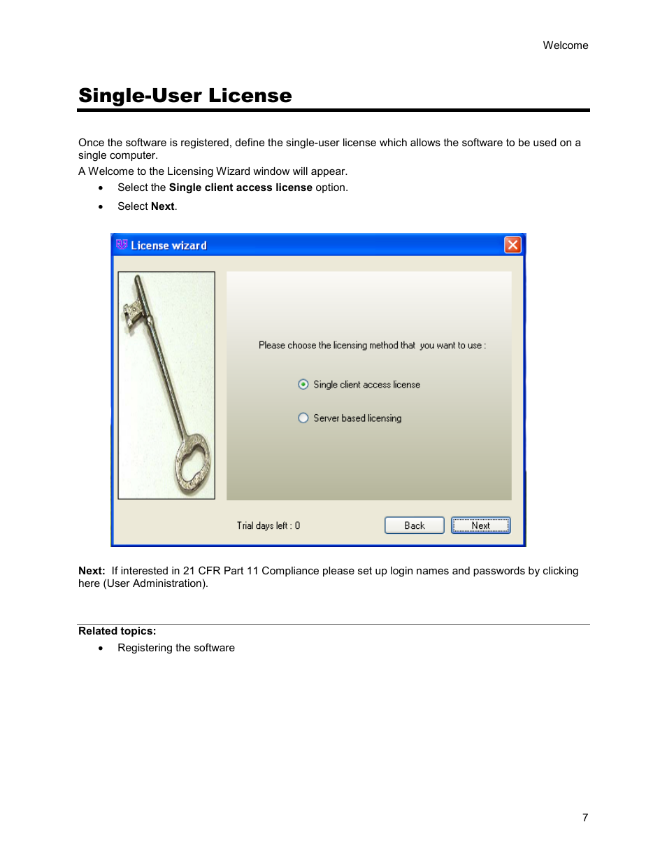 Single-user license | UVP Life Science User Manual | Page 21 / 269