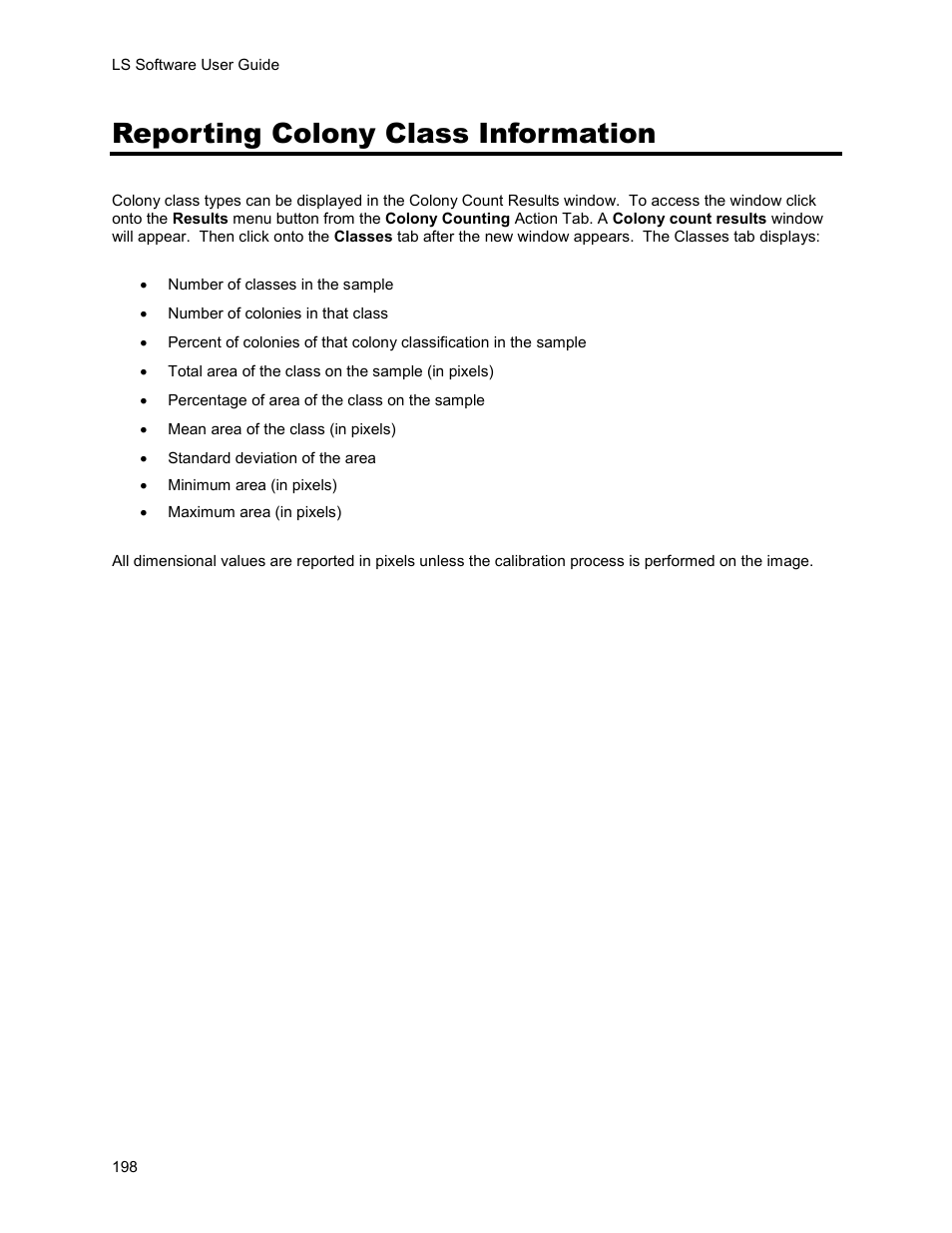 Reporting colony class information | UVP Life Science User Manual | Page 212 / 269