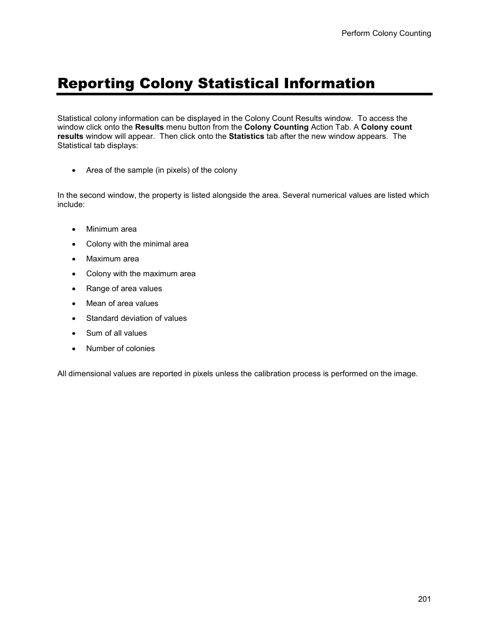 Reporting colony statistical information | UVP Life Science User Manual | Page 215 / 269