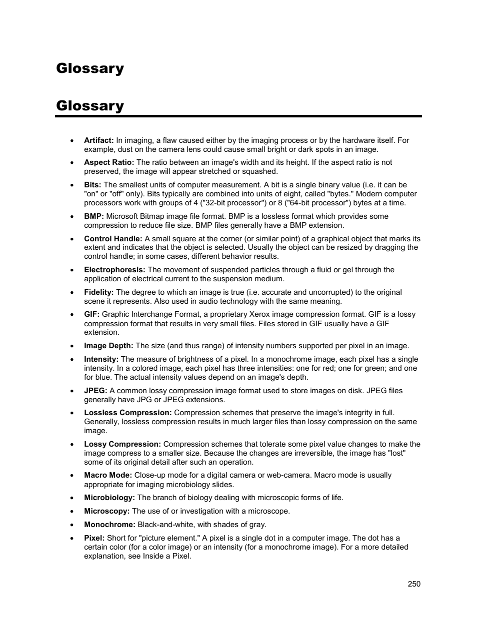 Glossary | UVP Life Science User Manual | Page 264 / 269