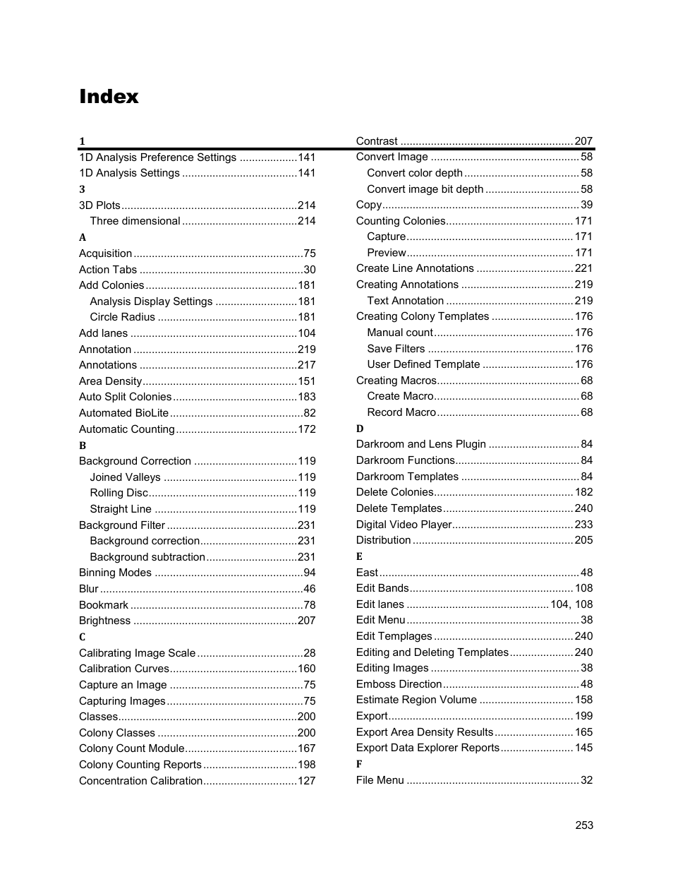 Index | UVP Life Science User Manual | Page 267 / 269