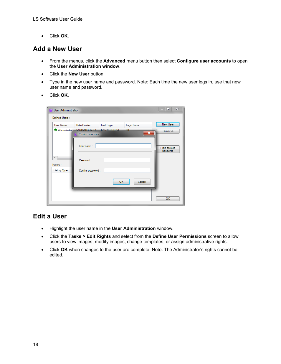 Add a new user, Edit a user | UVP Life Science User Manual | Page 32 / 269