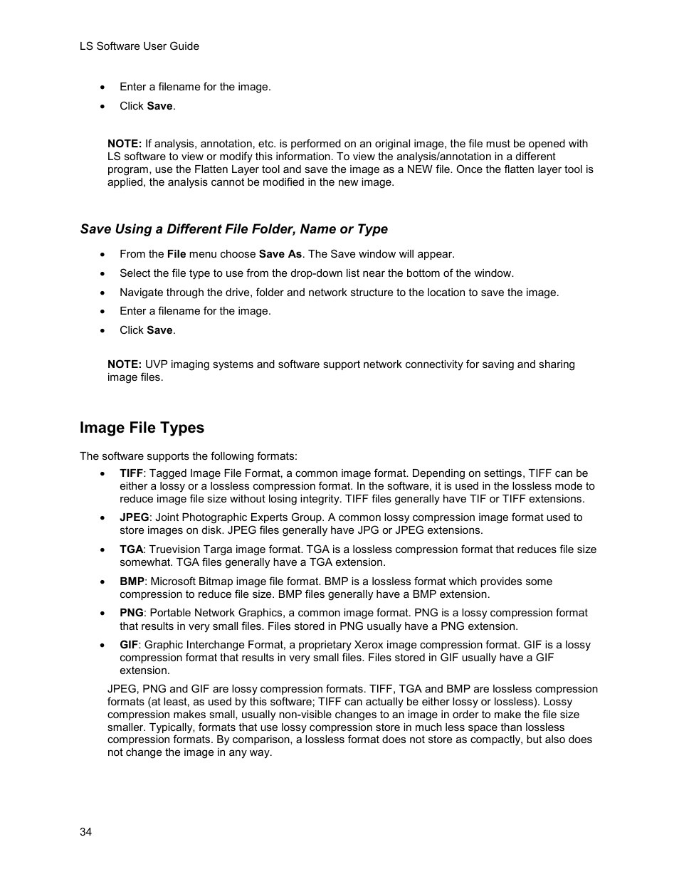 Image file types | UVP Life Science User Manual | Page 48 / 269