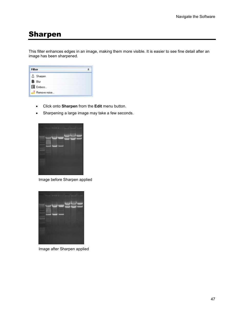 Sharpen | UVP Life Science User Manual | Page 61 / 269