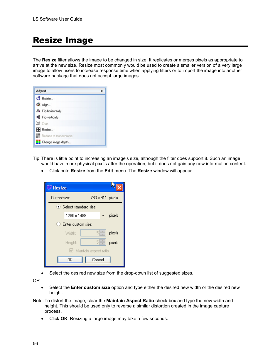 Resize image | UVP Life Science User Manual | Page 70 / 269