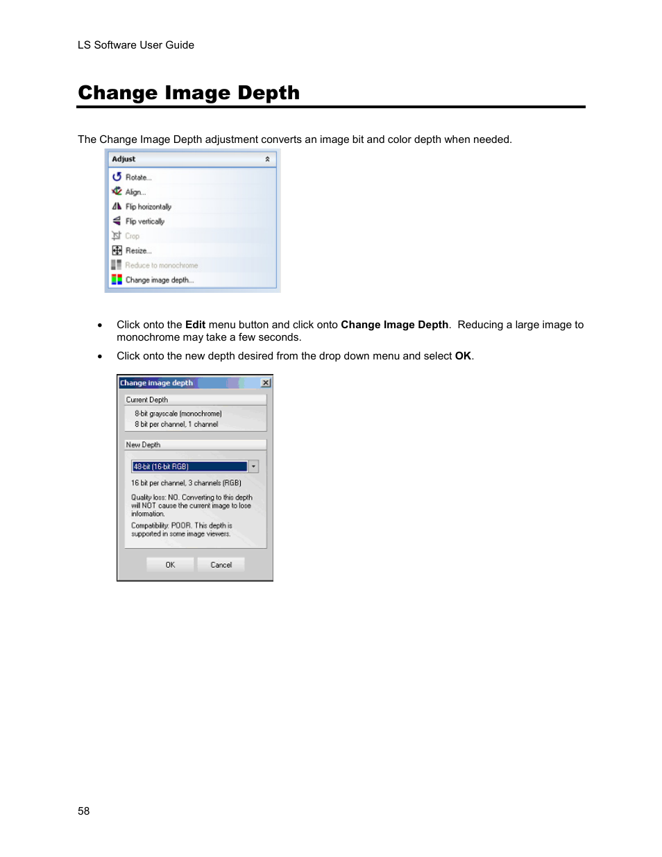 Change image depth | UVP Life Science User Manual | Page 72 / 269