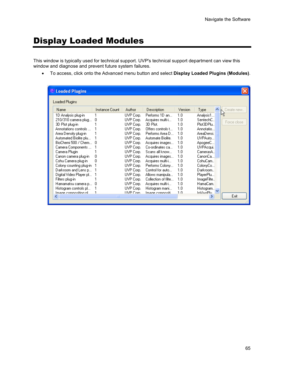 Display loaded modules | UVP Life Science User Manual | Page 79 / 269