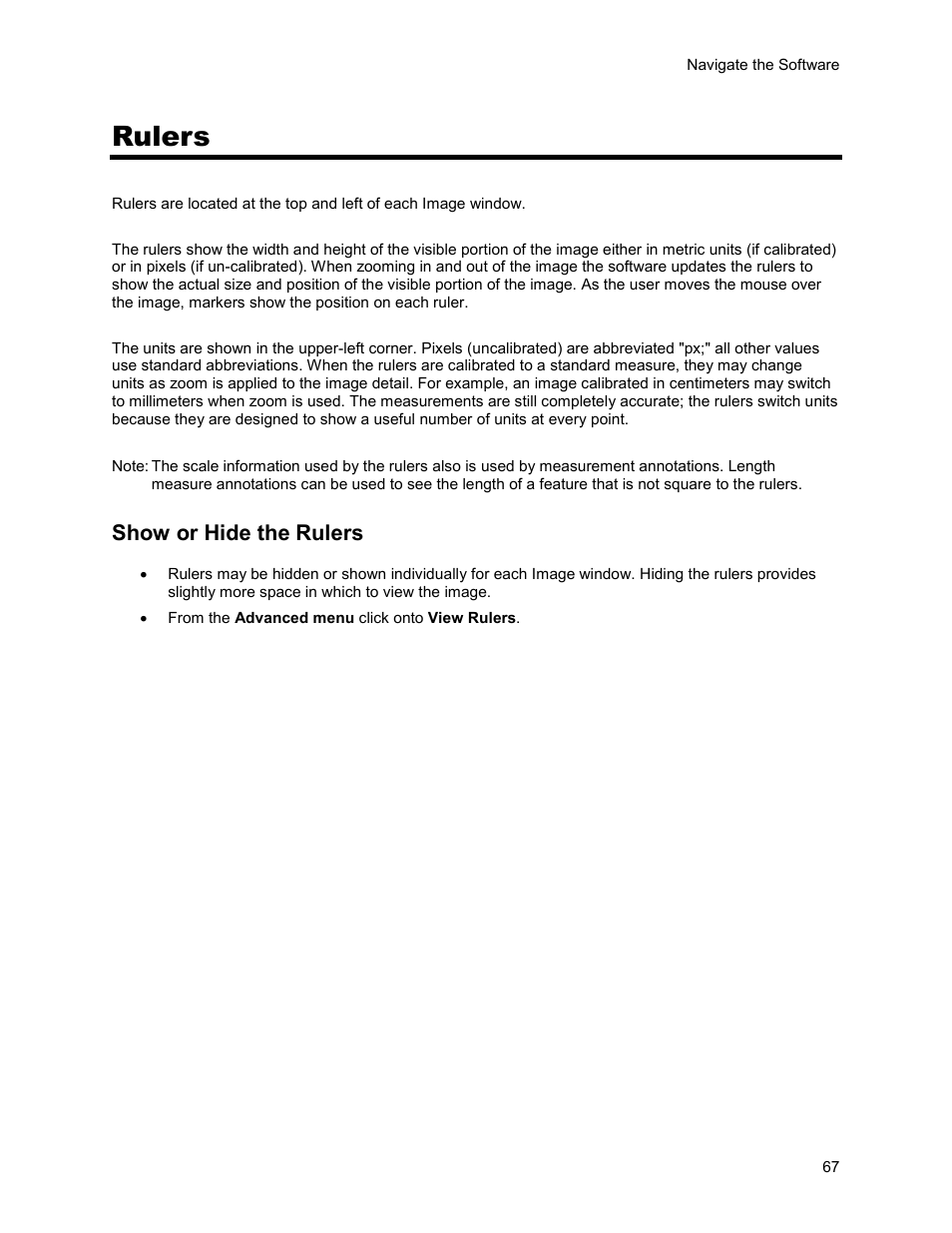 Rulers, Show or hide the rulers | UVP Life Science User Manual | Page 81 / 269