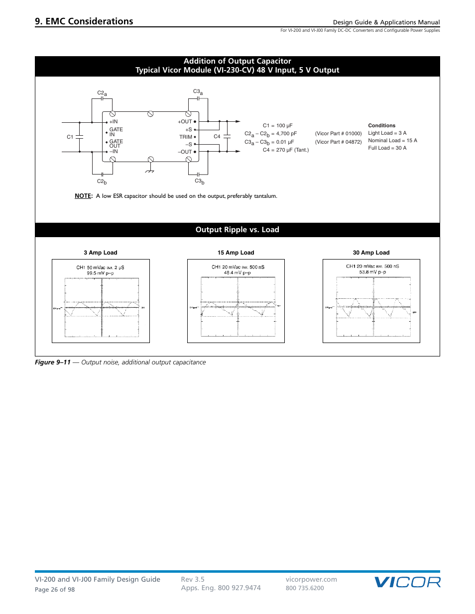 Emc considerations | Vicor VI-J00 Family DC-DC Converters and Configurable Power Supplies User Manual | Page 27 / 99
