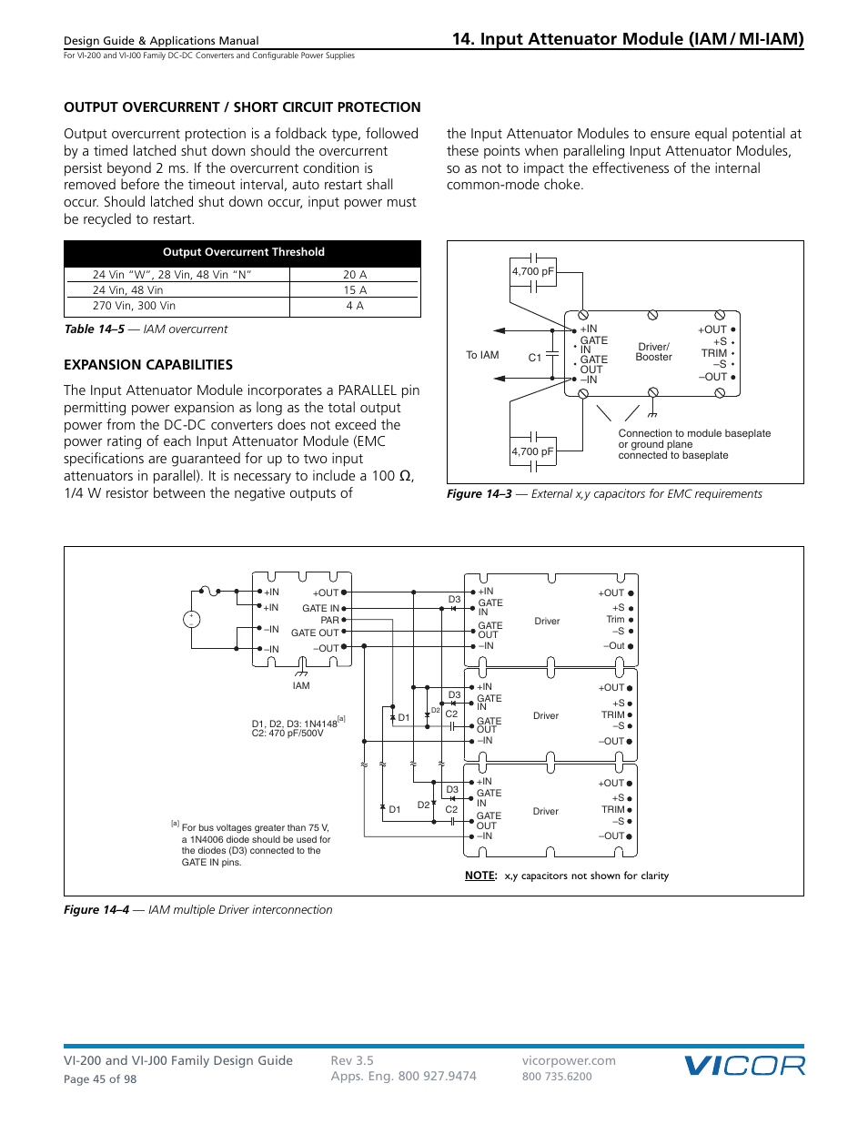 Input attenuator module (iam / mi-iam) | Vicor VI-J00 Family DC-DC Converters and Configurable Power Supplies User Manual | Page 46 / 99