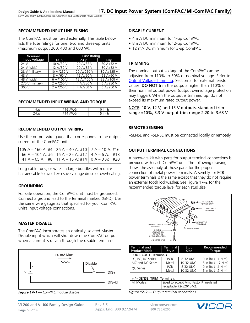 Dc input power system (compac / mi-compac family) | Vicor VI-J00 Family DC-DC Converters and Configurable Power Supplies User Manual | Page 54 / 99