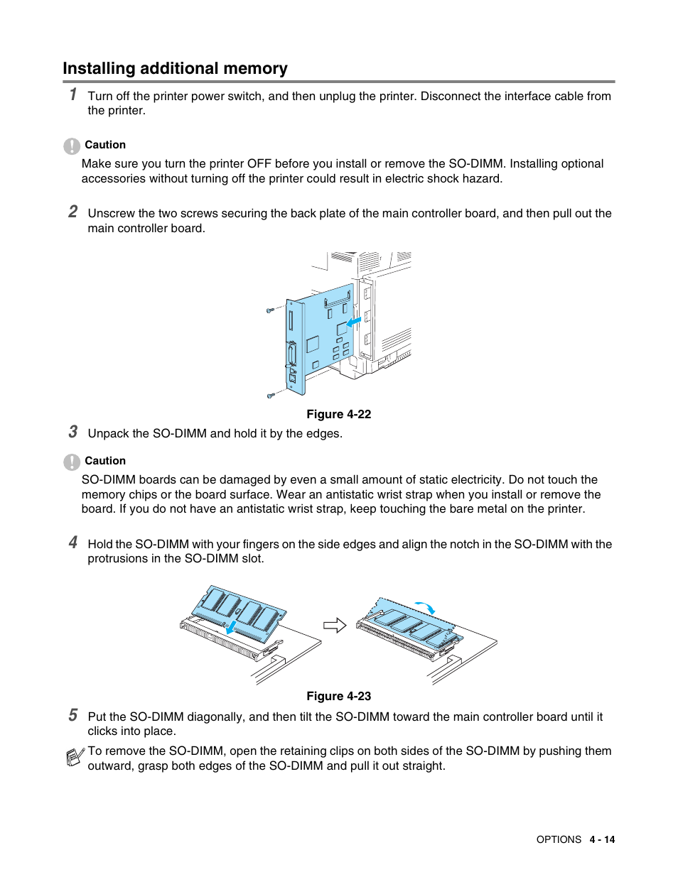 Installing additional memory, Installing additional memory -14 | Brother HL 2700CN User Manual | Page 102 / 162