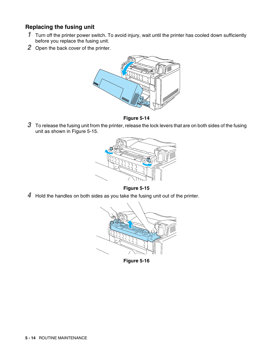 Replacing the fusing unit, Replacing the fusing unit -14 | Brother HL 2700CN User Manual | Page 119 / 162