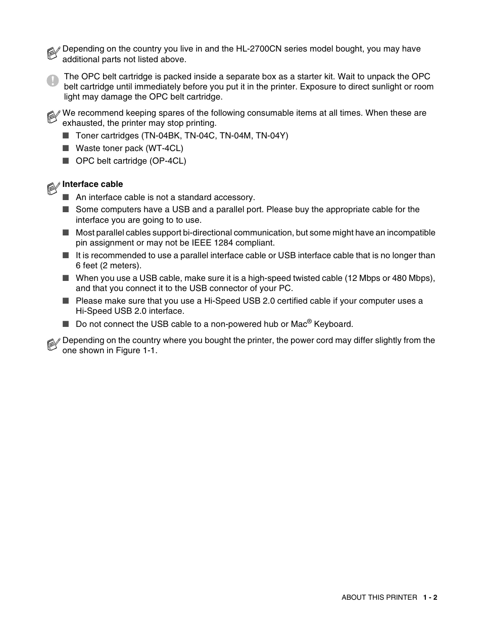 Brother HL 2700CN User Manual | Page 20 / 162