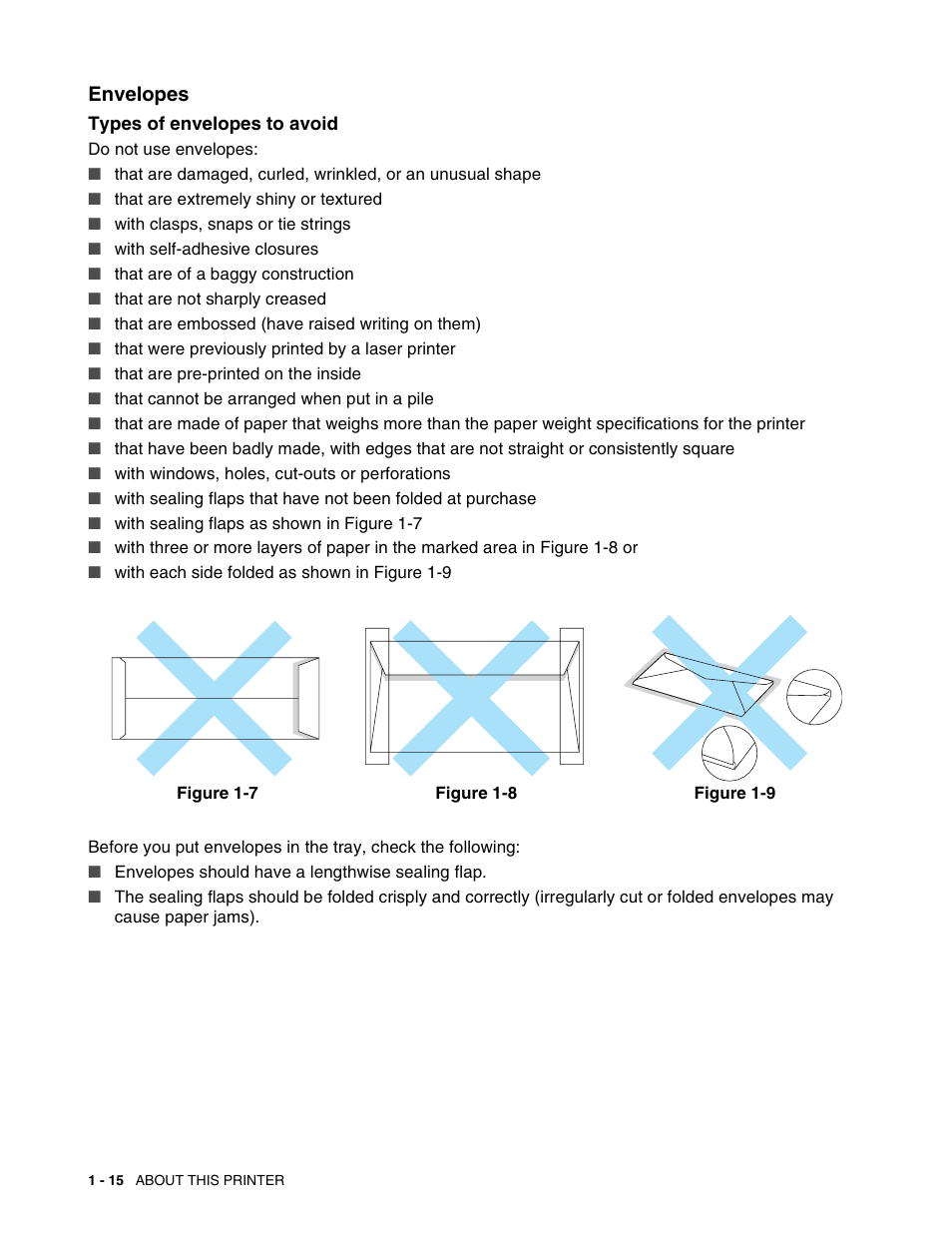 Envelopes, Envelopes -15 | Brother HL 2700CN User Manual | Page 33 / 162